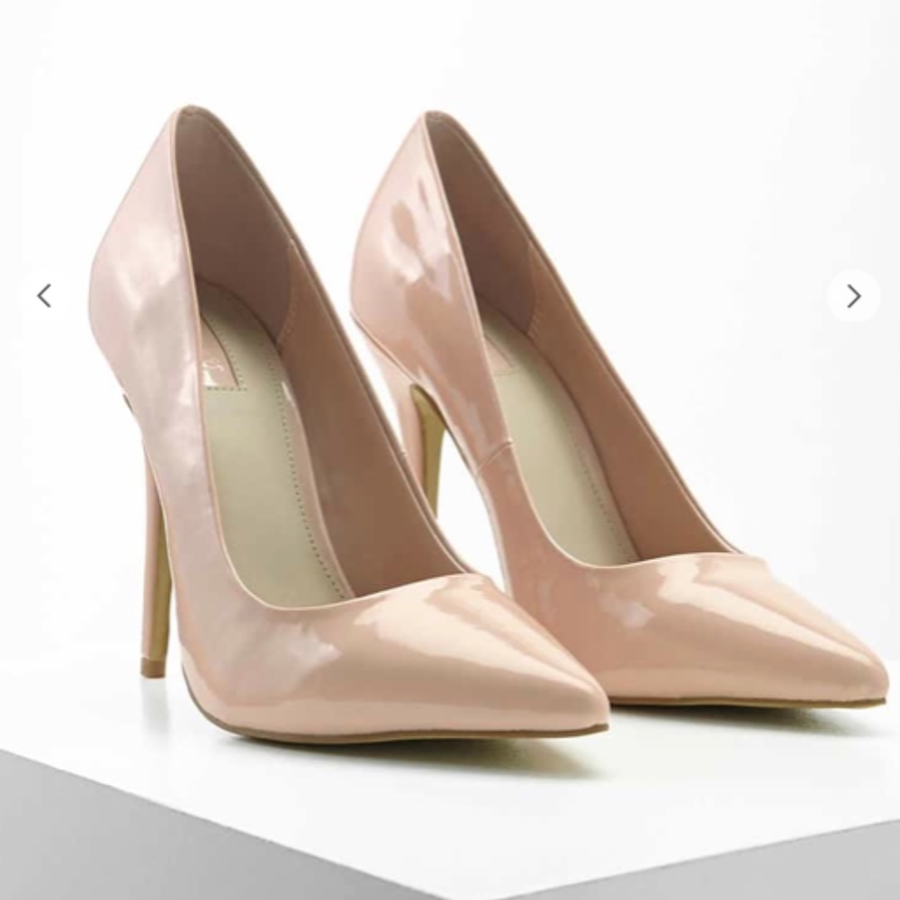 Blush Pointed Toe Patent Pumps